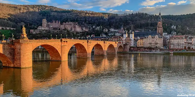 Universiteitsstad Heidelberg ligt aan de Neckar rivier