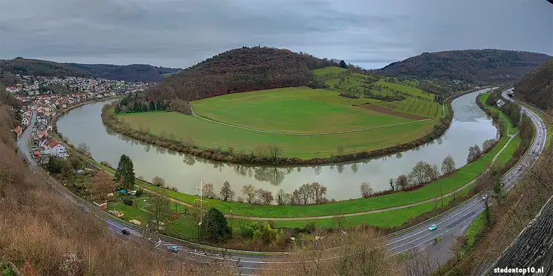 Uitzicht van de Mittelburg over de Neckar